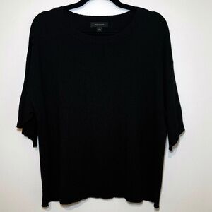 Ann Taylor Women's Dolman/Short Sleeve Black Linen Blend Sweater | Large | NWOT